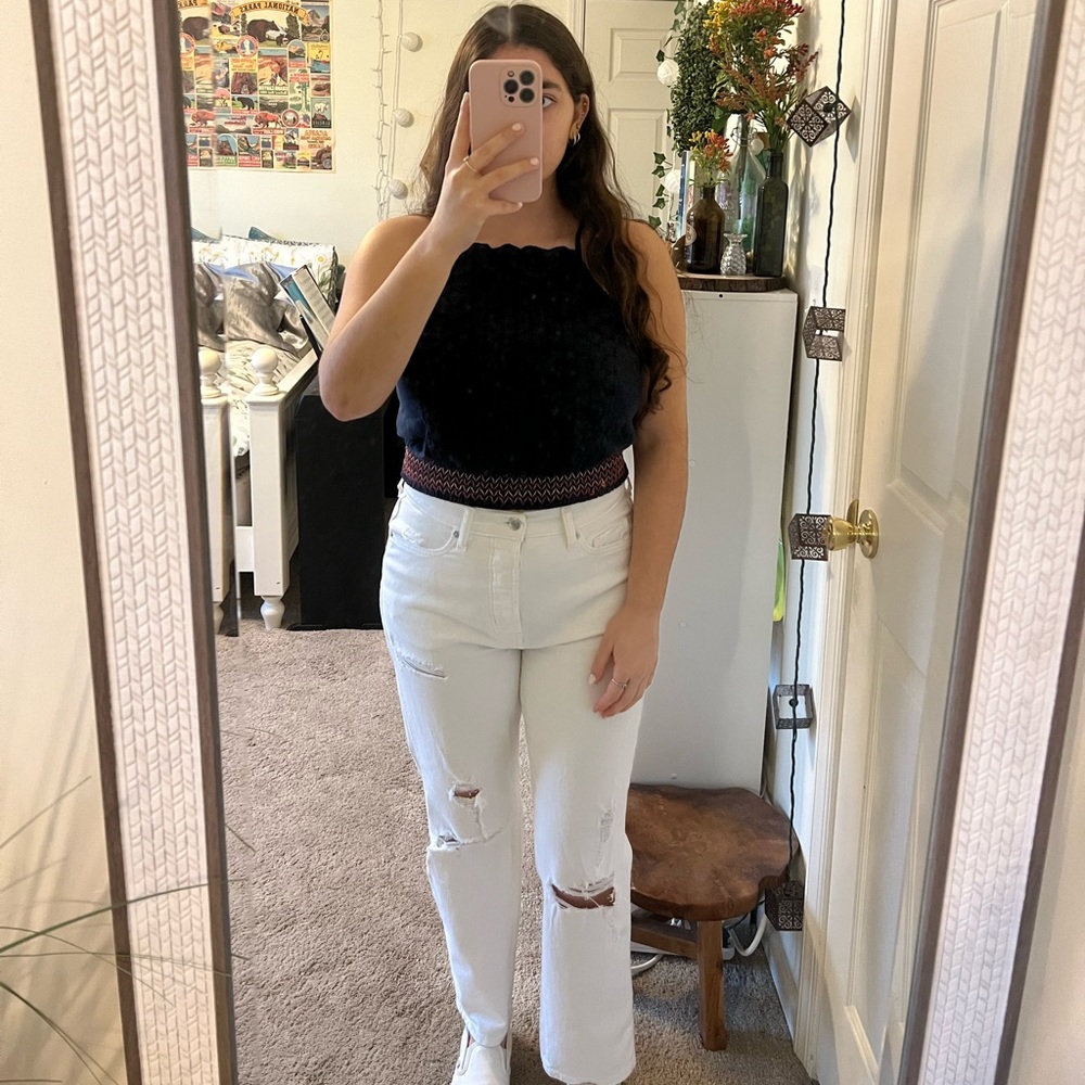 Hollister Navy Blue Crop Tank Top
